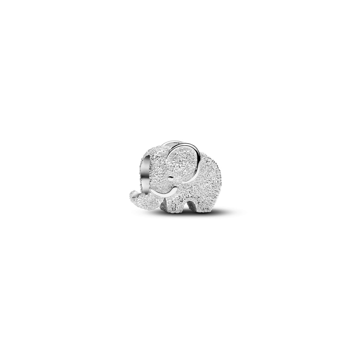 Mini Charm – Sterling Silver – Textured Elephant