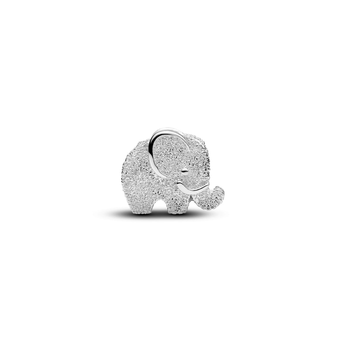 Mini Charm – Sterling Silver – Textured Elephant