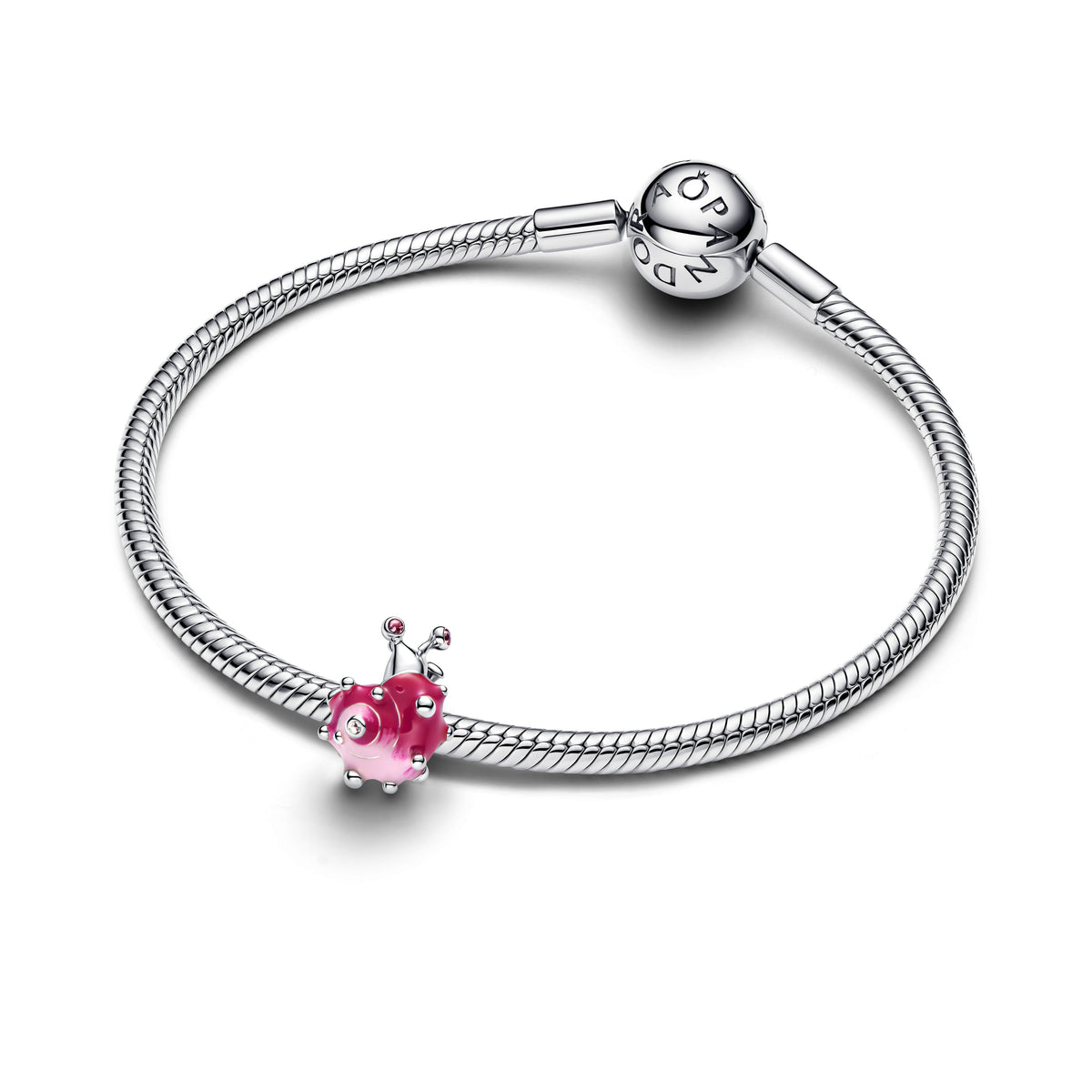 Charm – Sterling Silver – Pink Snail