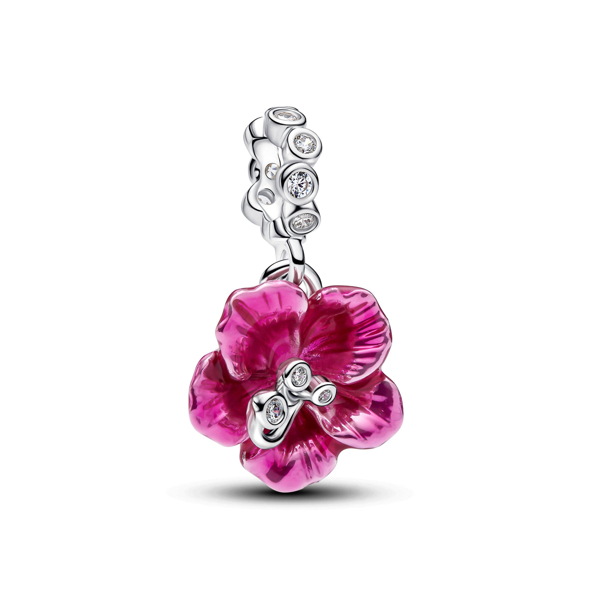 Dangle Charm – Sterling Silver – Hibiscus
