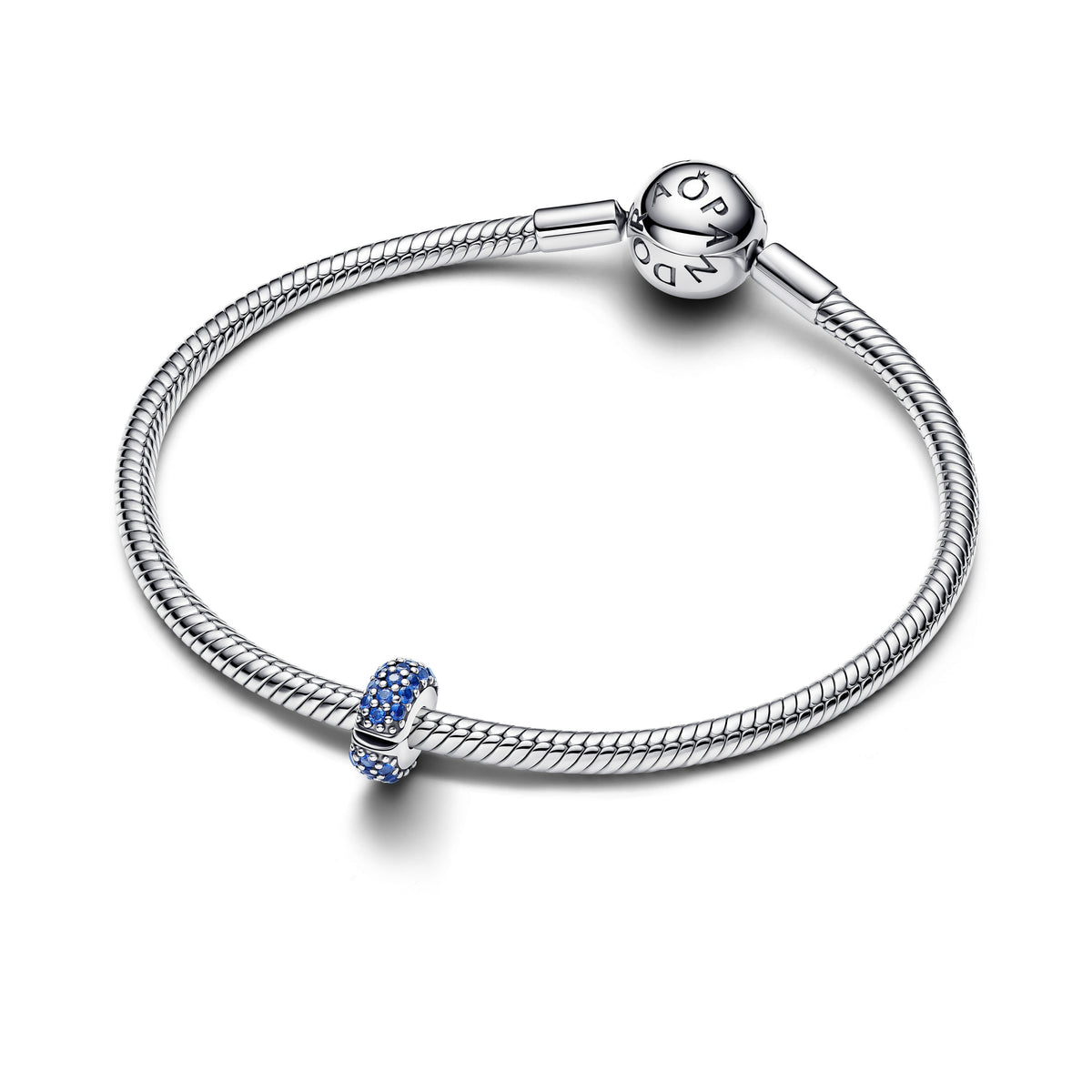 Clip Charm – Sterling Silver – Royal Blue Stone