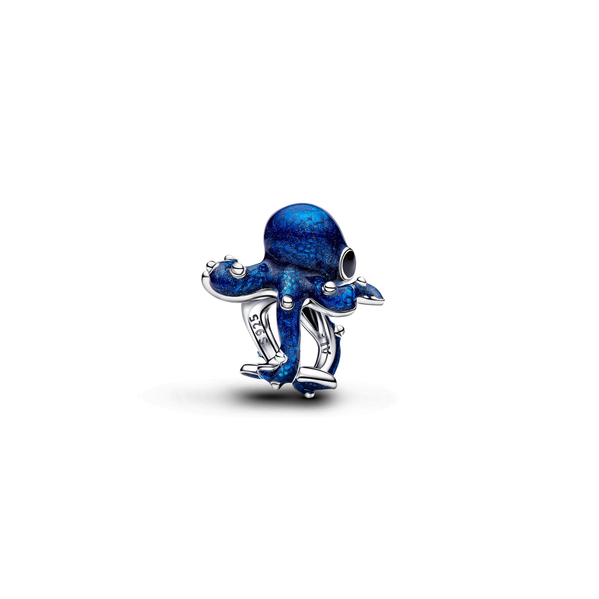 Charm – Sterling Silver – Blue Octopus