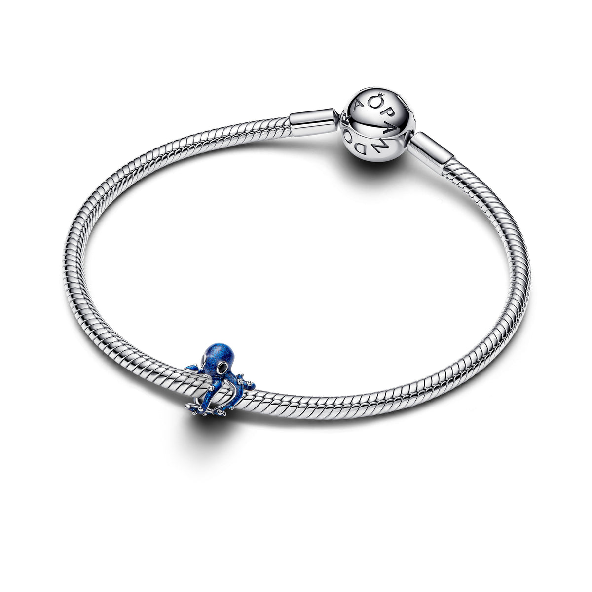 Charm – Sterling Silver – Blue Octopus