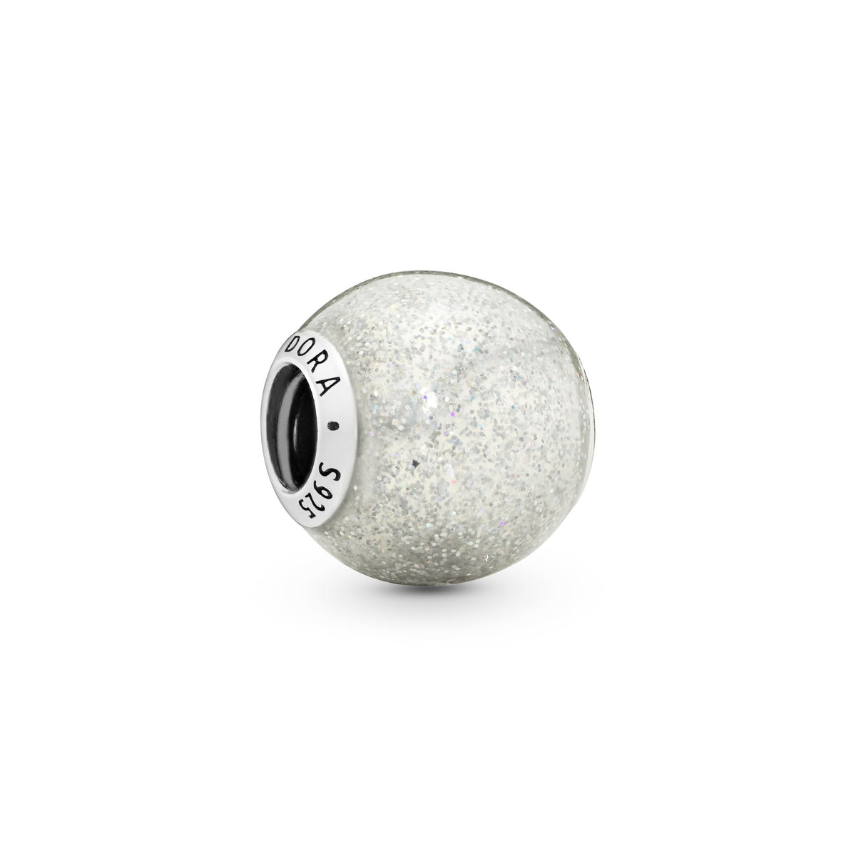 Charm – Sterling Silver – Silvery Glitter