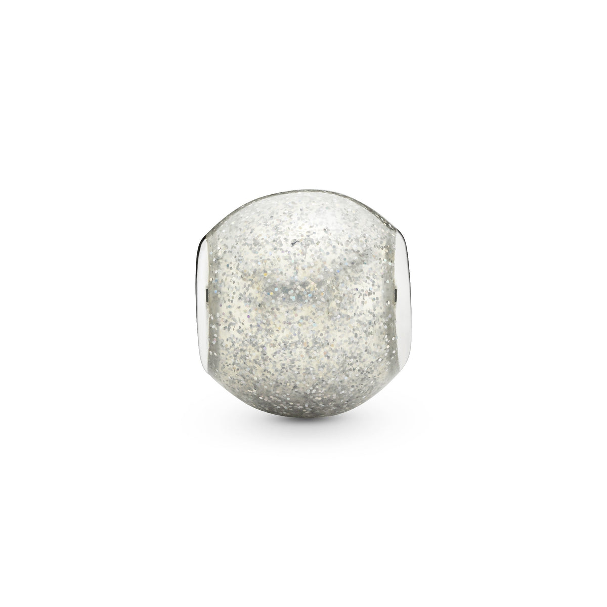 Charm – Sterling Silver – Silvery Glitter