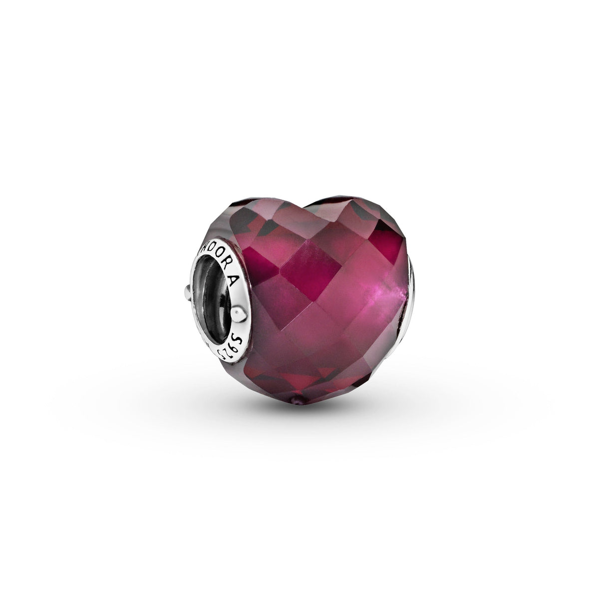 Charm – Sterling Silver – Fuchsia Pink Heart