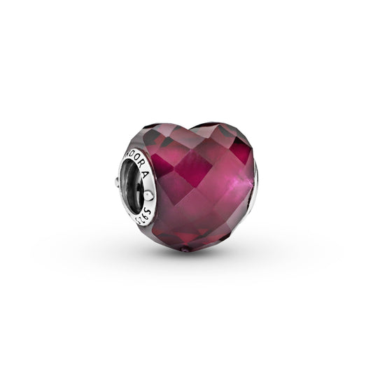 Charm – Sterling Silver – Fuchsia Pink Heart
