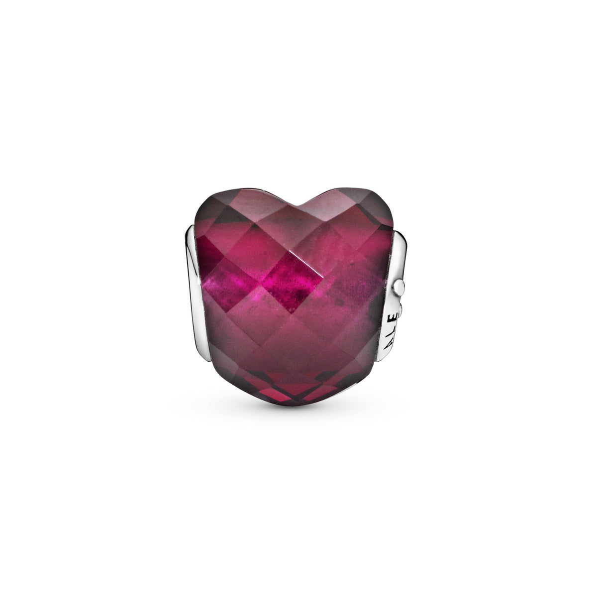 Charm – Sterling Silver – Fuchsia Pink Heart