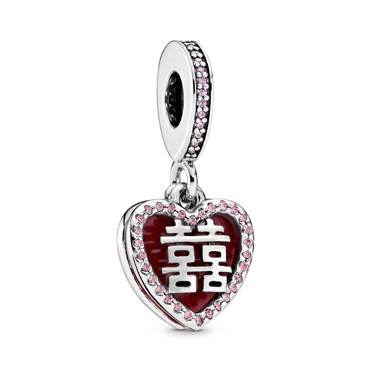 Dangle Charm – Sterling Silver – Chinese Double Happiness
