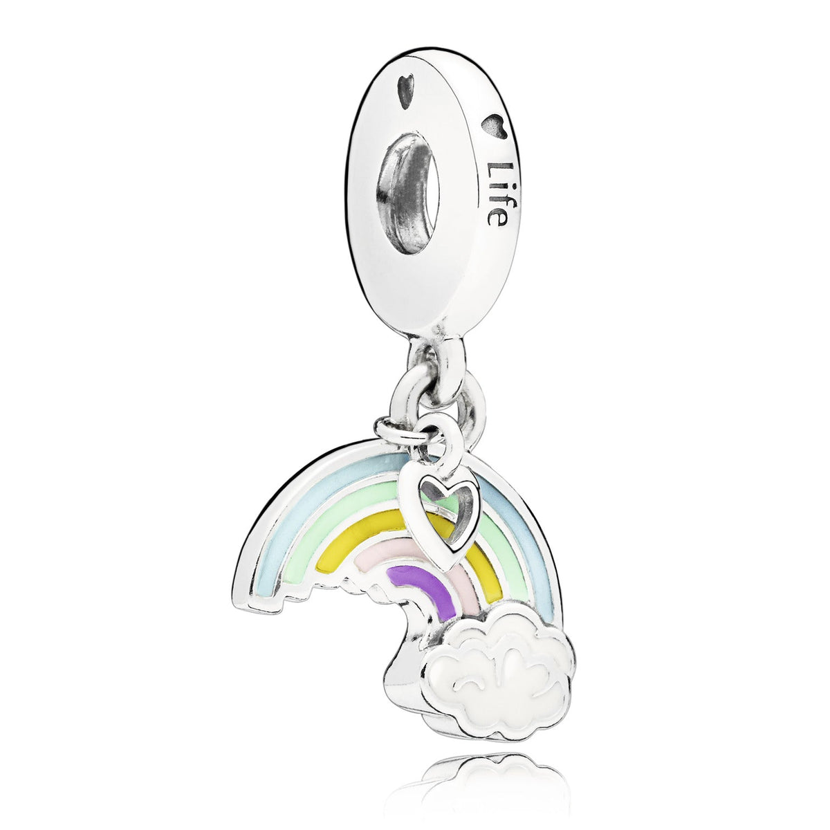 Dangle Charm – Sterling Silver – Rainbow & Cloud