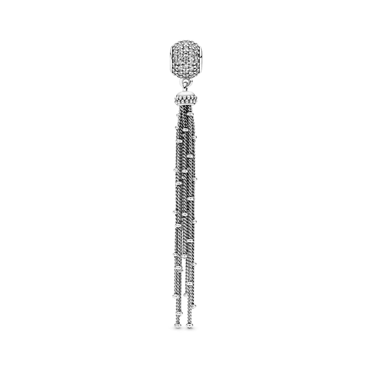 Dangle Charm – Sterling Silver – Pavé & Tassel