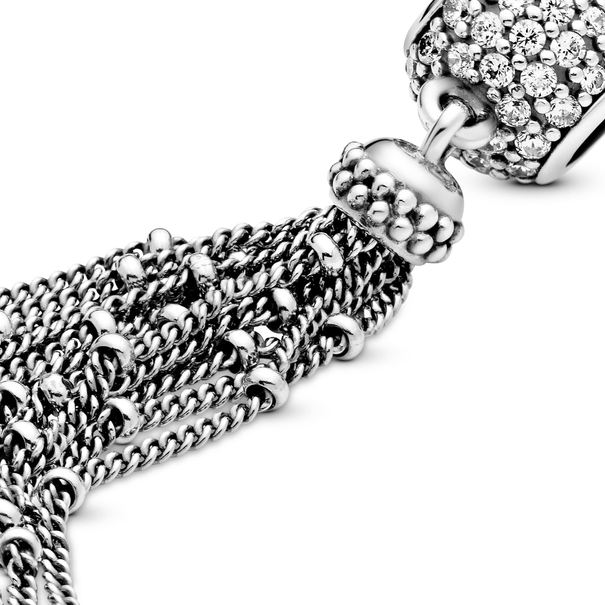 Dangle Charm – Sterling Silver – Pavé & Tassel