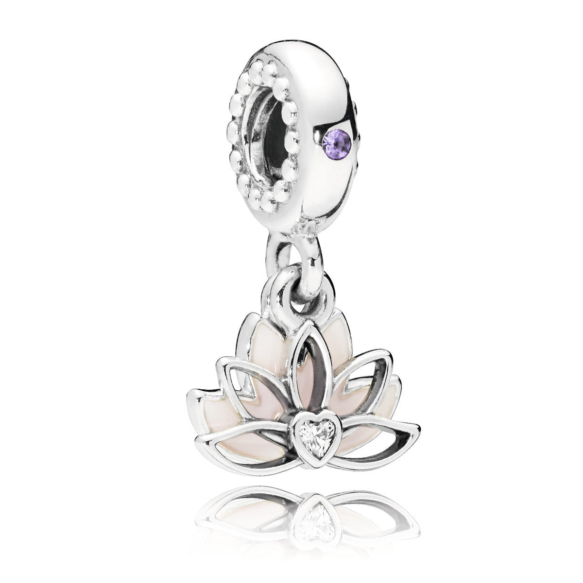 Dangle Charm – Sterling Silver – Lotus Flower