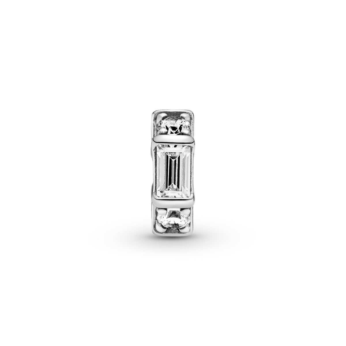 Charm – Sterling Silver – Clear Ice Cube Spacer
