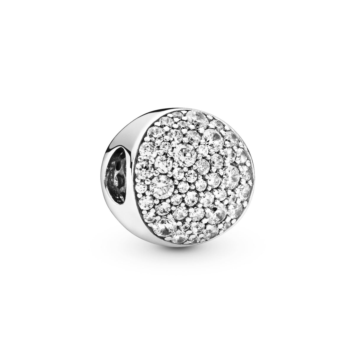 Charm – Sterling Silver – Round Pavé