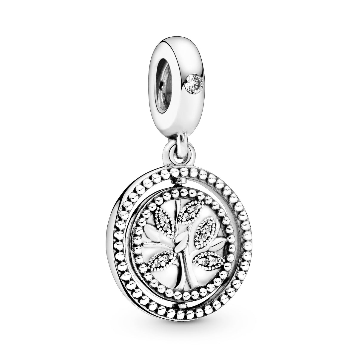 Dangle Charm – Sterling Silver – Spinning Family Tree