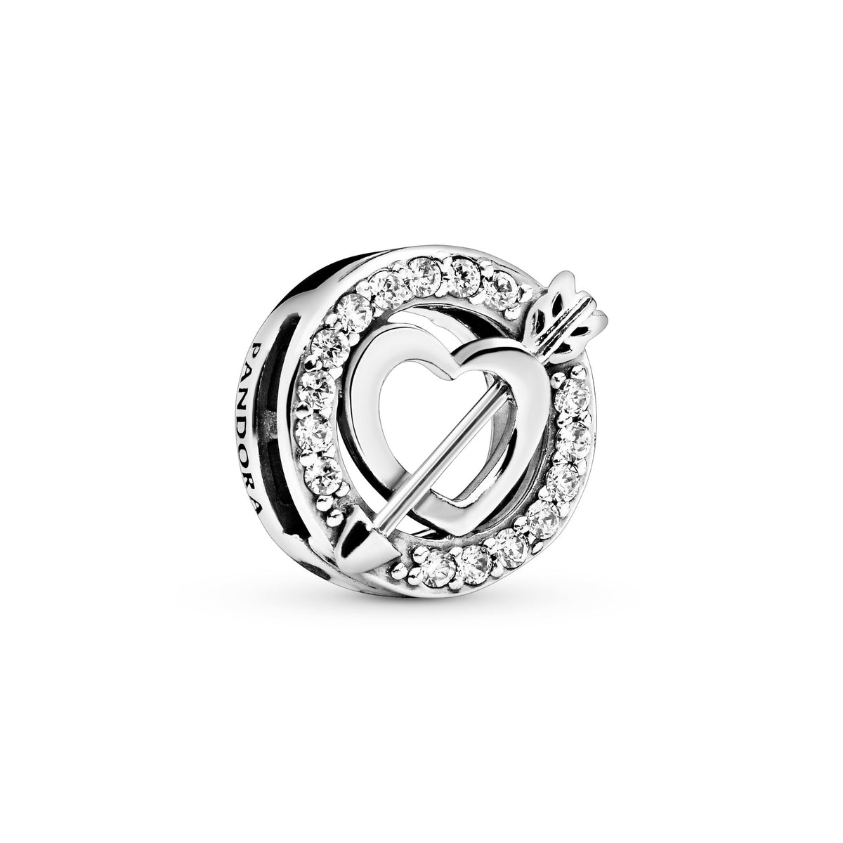 Clip Charm – Sterling Silver – Asymmetrical Heart & Arrow