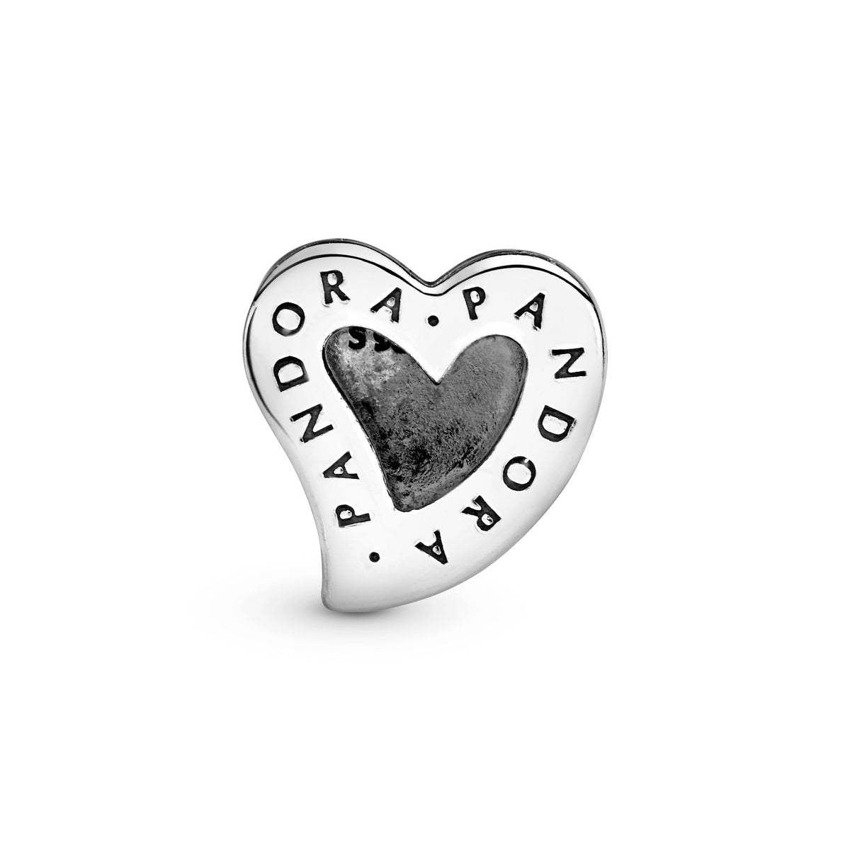 Clip Charm – Sterling Silver – Asymmetrical Heart