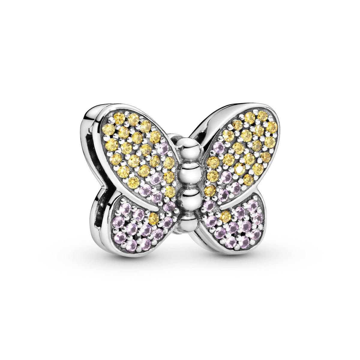 Clip Charm – Sterling Silver – Pavé Butterfly