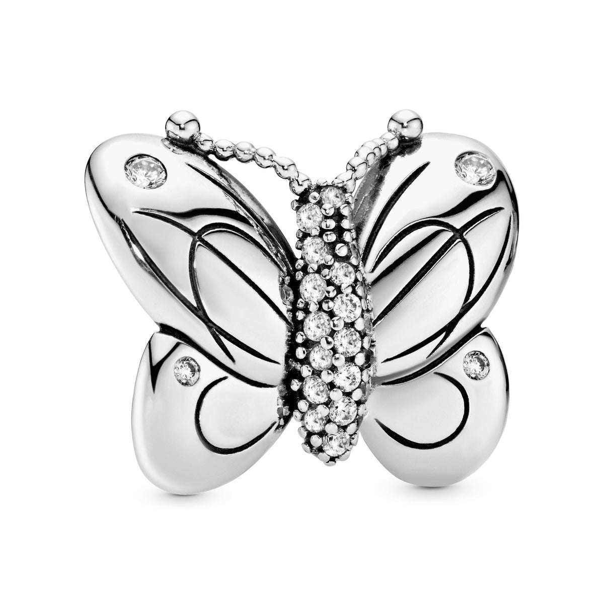 Clip Charm – Sterling Silver – Oversized Butterfly