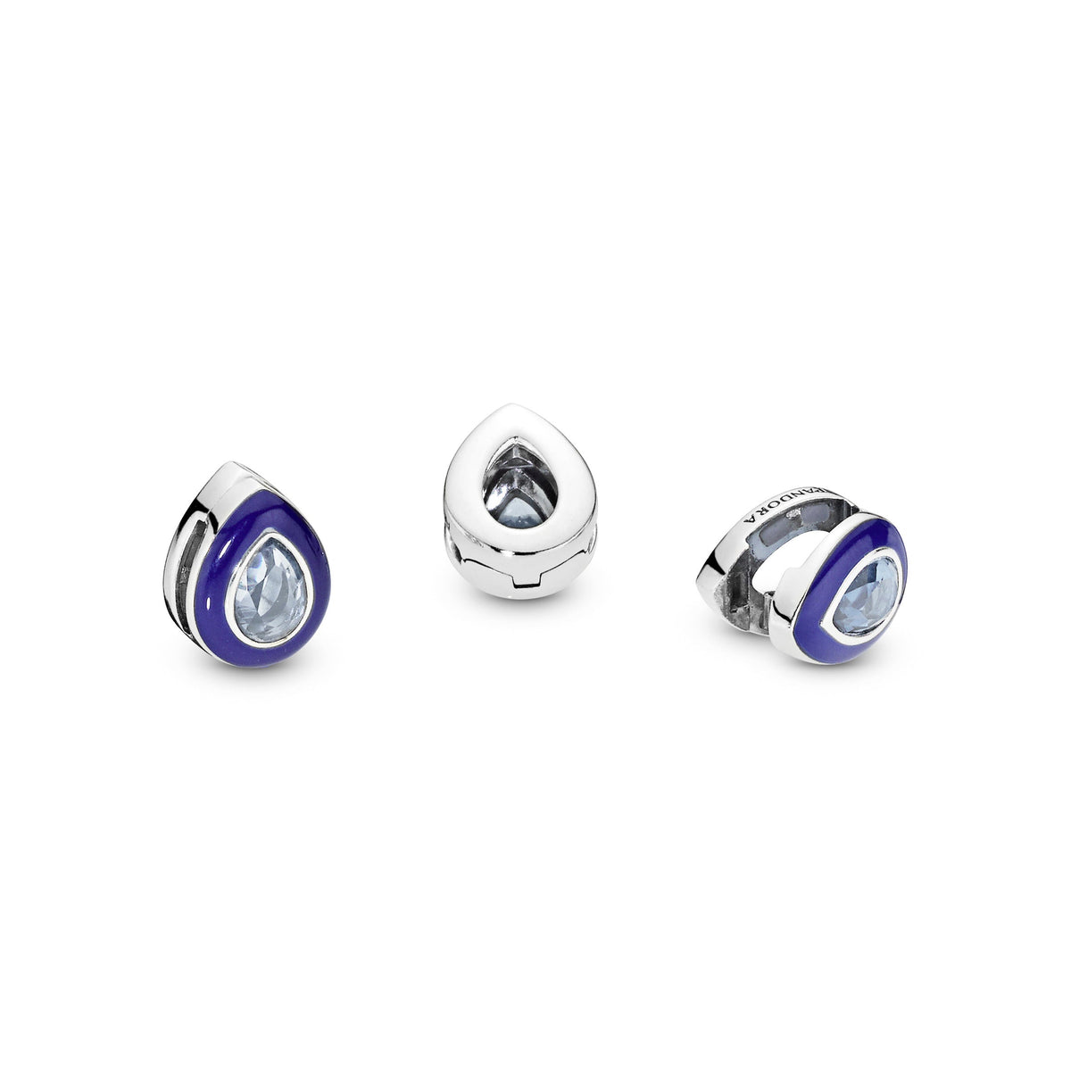 Charm – Sterling Silver – Blue Teardrop
