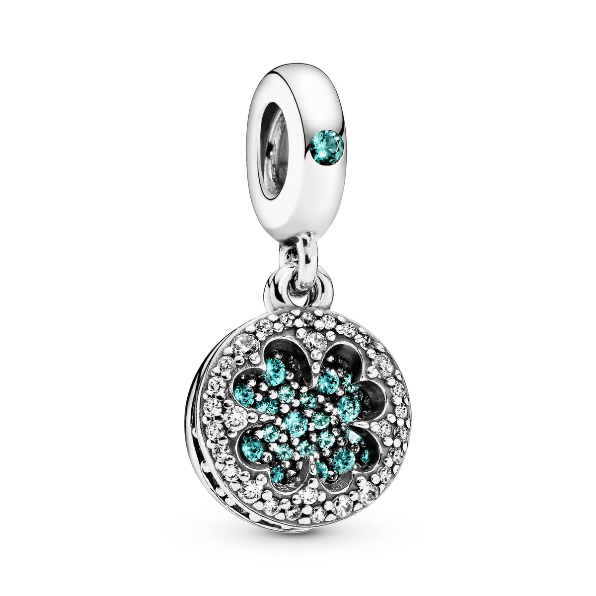 Dangle Charm – Sterling Silver – Lucky Four Leaf Clover