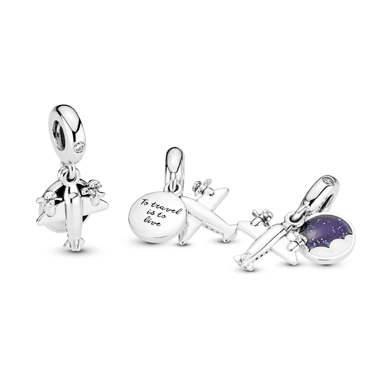 Dangle Charm – Sterling Silver – Propeller Plane