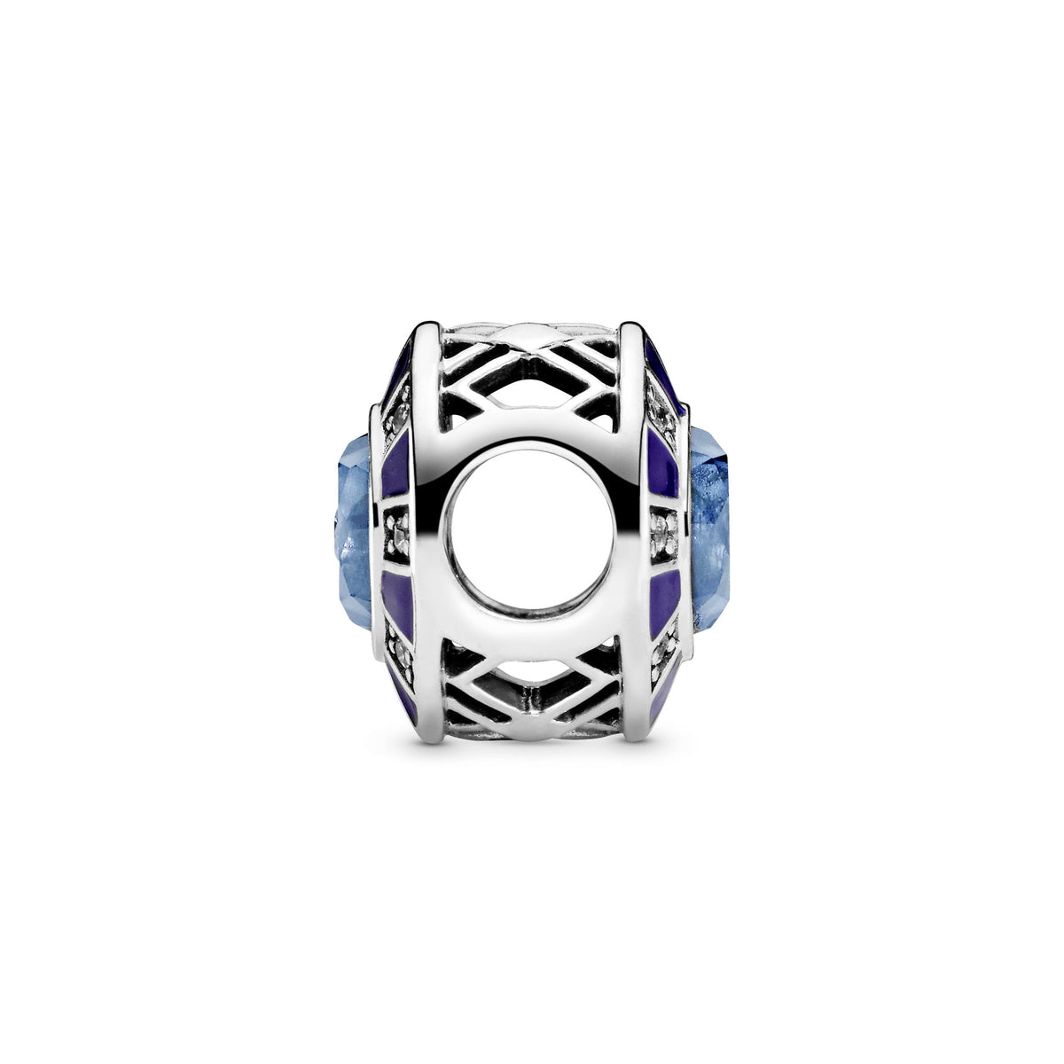Charm – Sterling Silver – Blue Mosaic