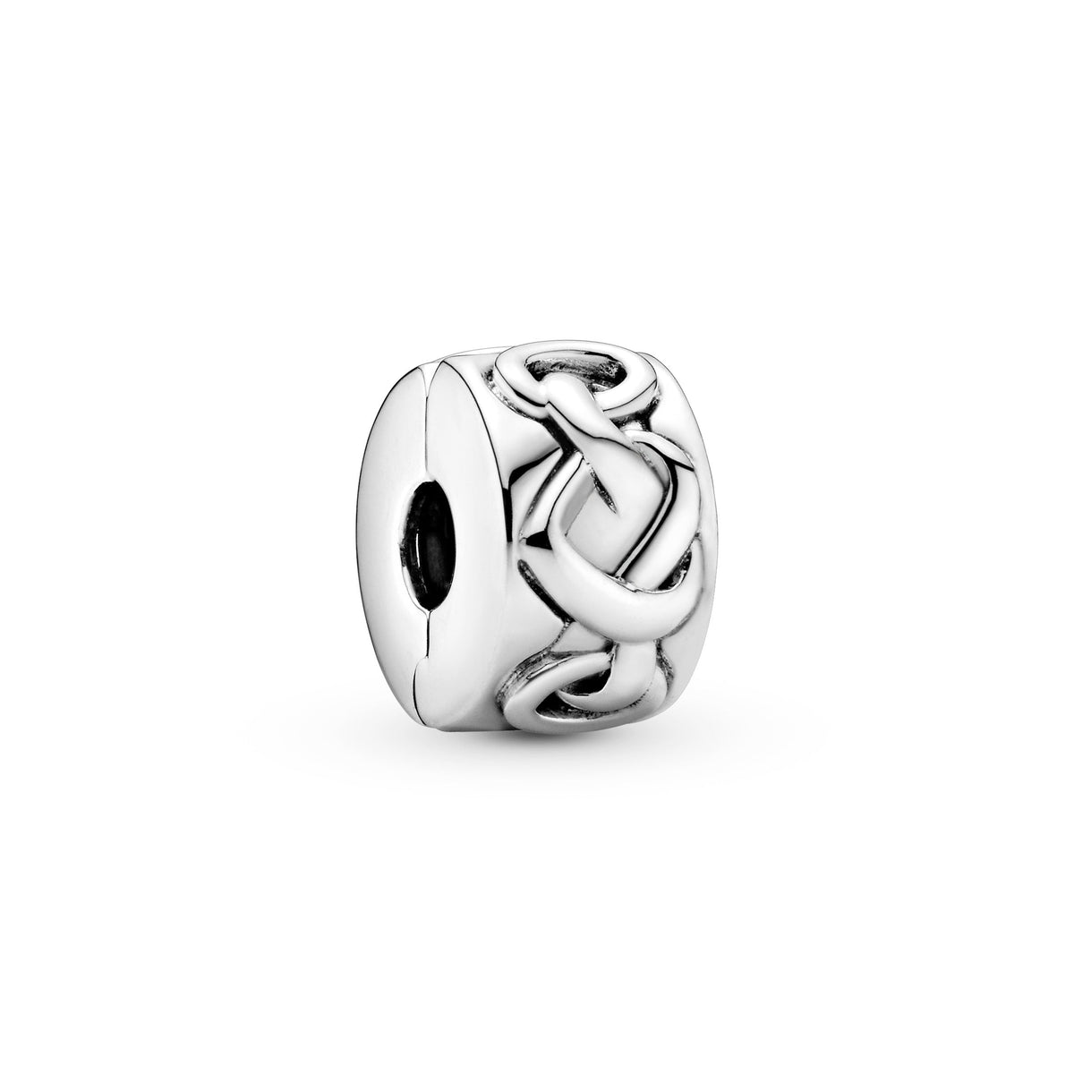 Clip Charm – Sterling Silver – Knotted Hearts
