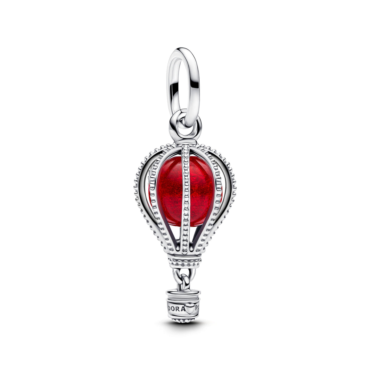 Dangle Charm – Sterling Silver – Hot Air Balloon Murano Glass