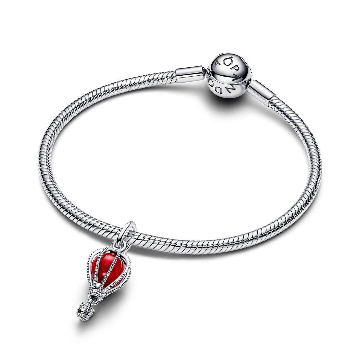 Dangle Charm – Sterling Silver – Hot Air Balloon Murano Glass