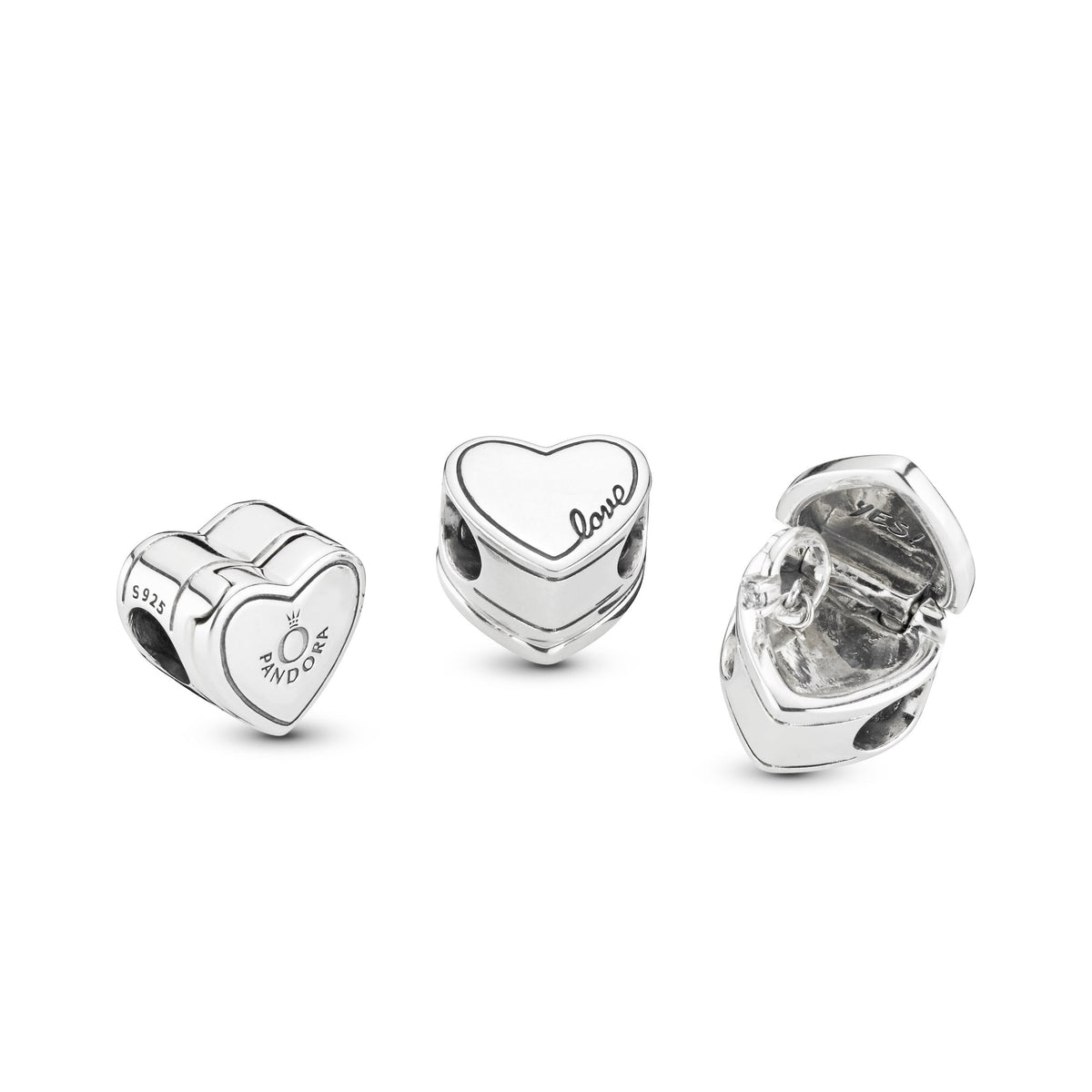Charm – Sterling Silver – Pandora Logo Yes! Heart