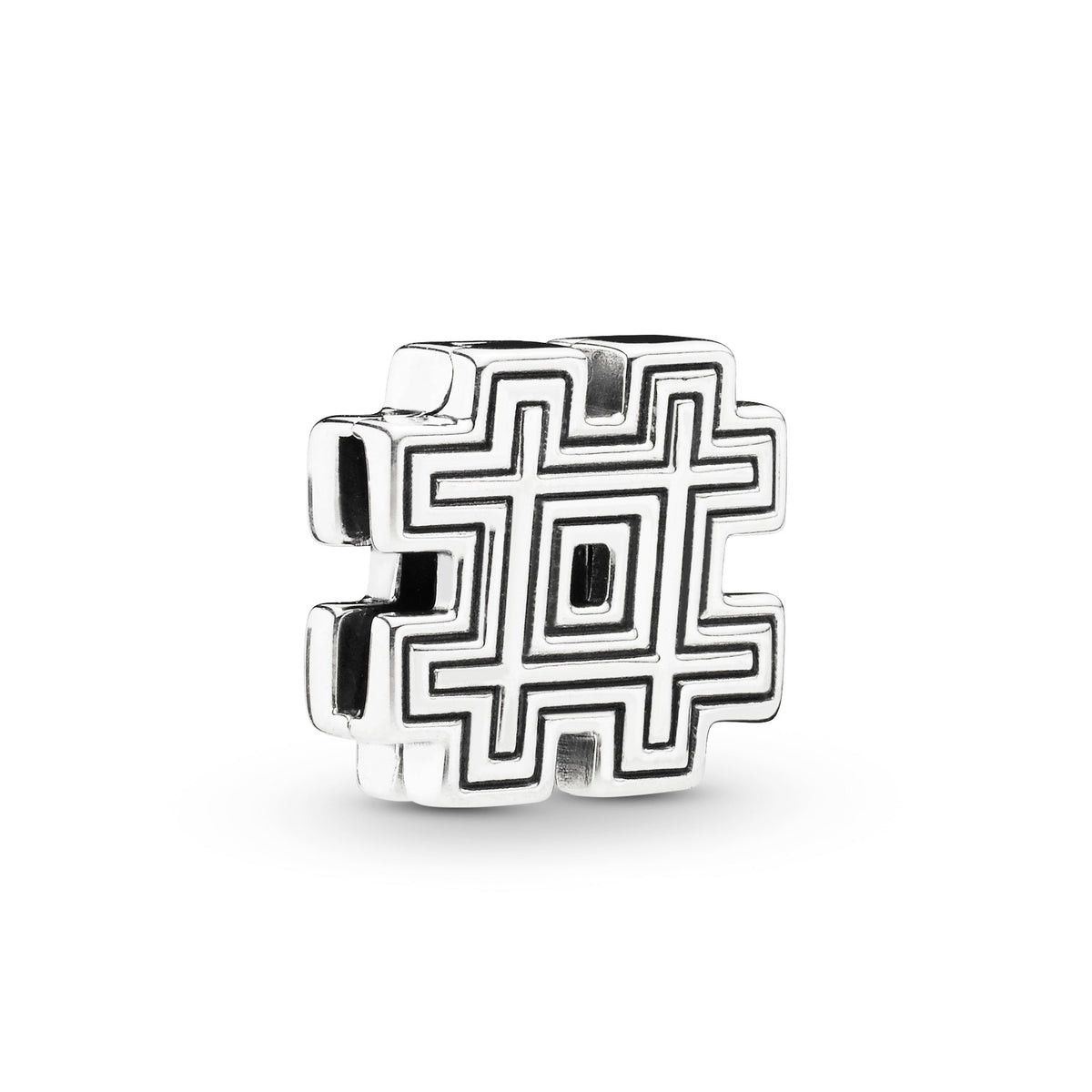 Clip Charm – Sterling Silver – Hashtag Symbol