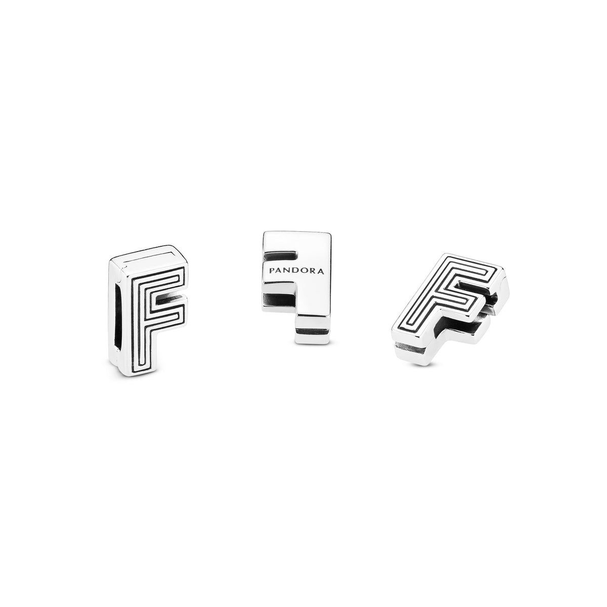 Clip Charm – Sterling Silver – Letter F