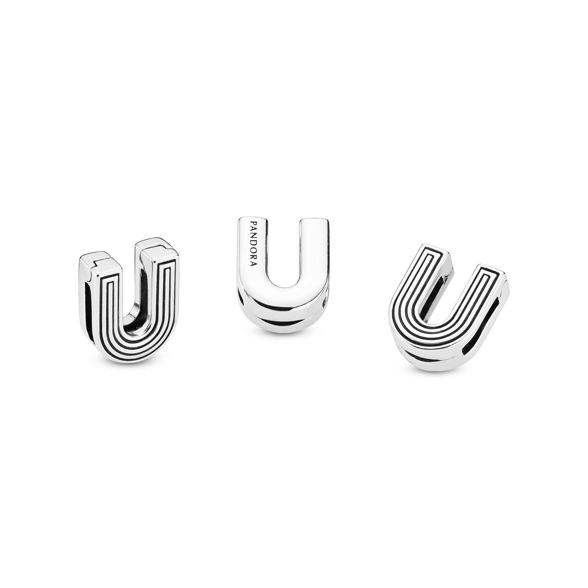 Clip Charm – Sterling Silver – Letter U