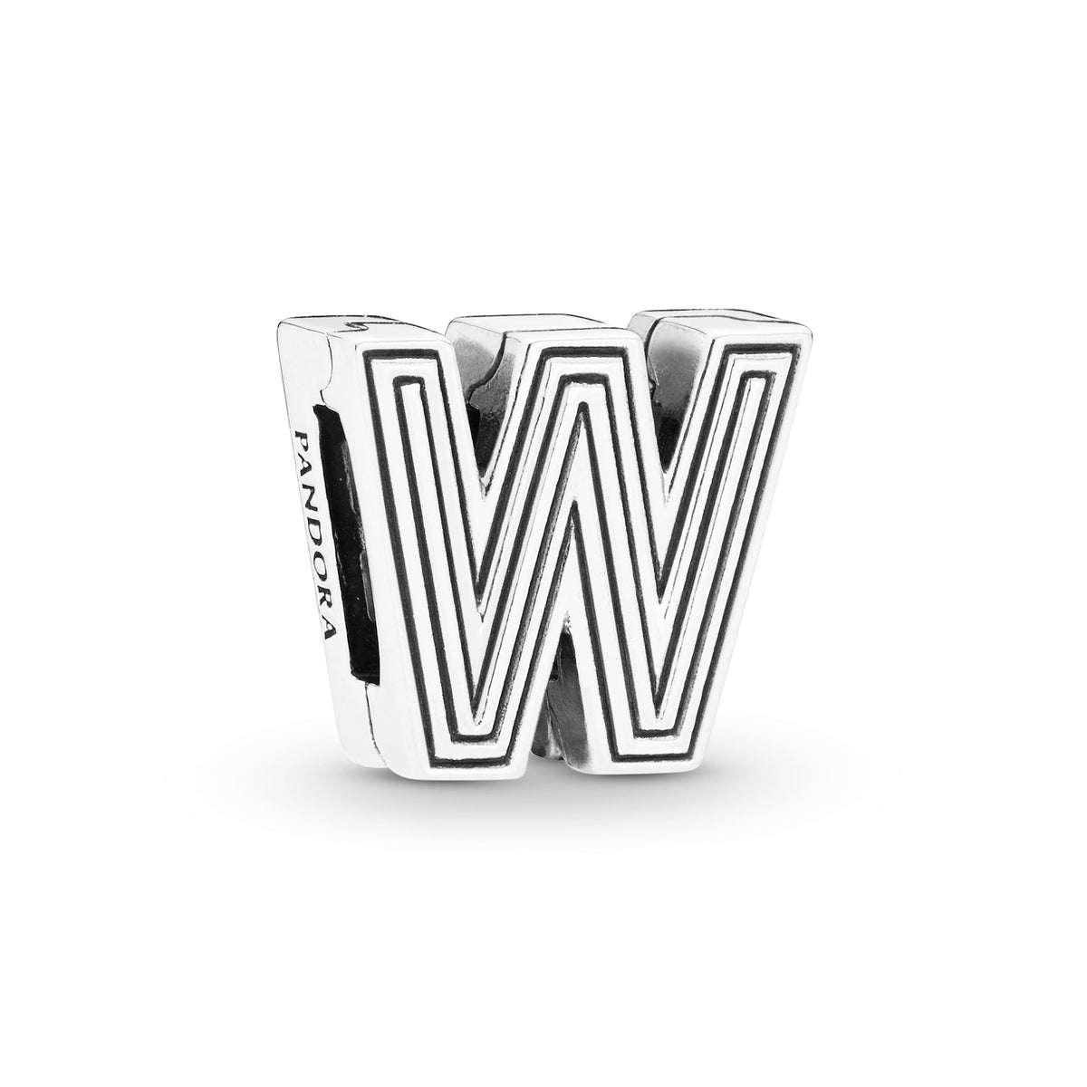 Clip Charm – Sterling Silver – Letter W