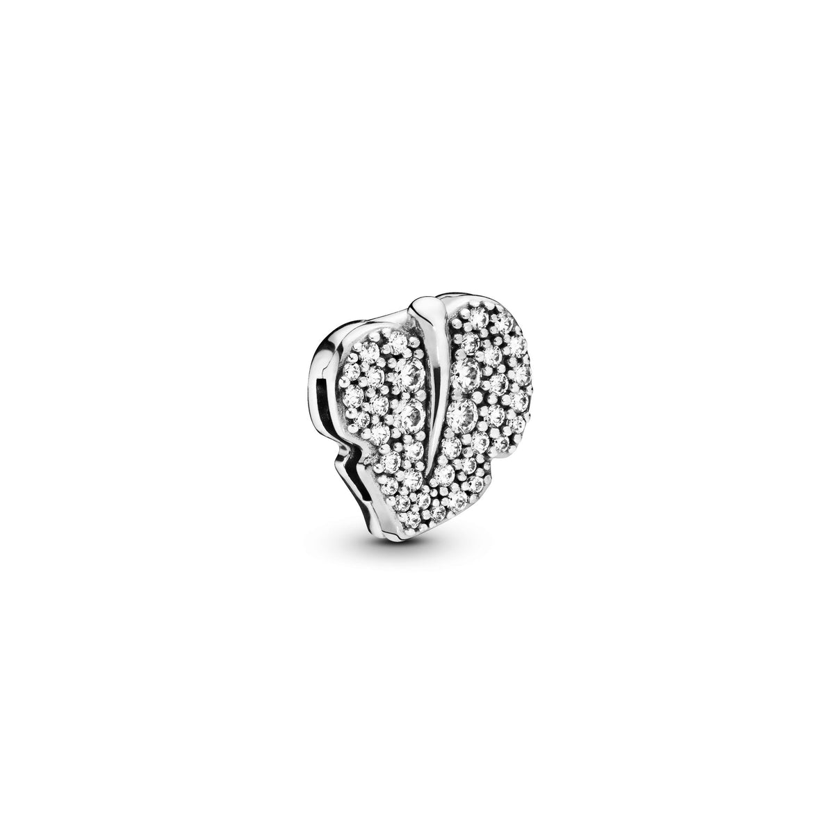 Charm – Sterling Silver – Sparkling Leaf