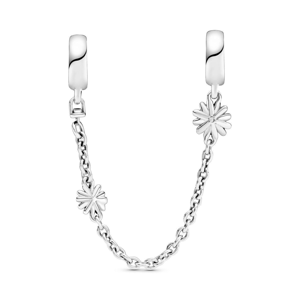 Safety Chain Charm – Sterling Silver – Daisy Flower