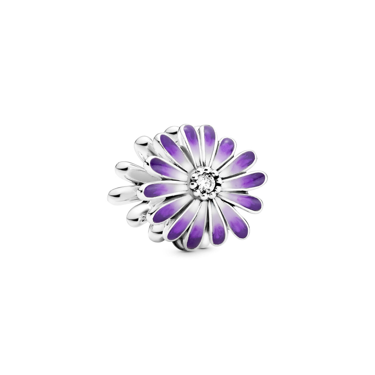 Charm – Sterling Silver – Purple Daisy