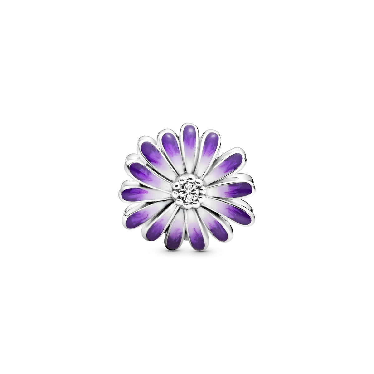 Charm – Sterling Silver – Purple Daisy