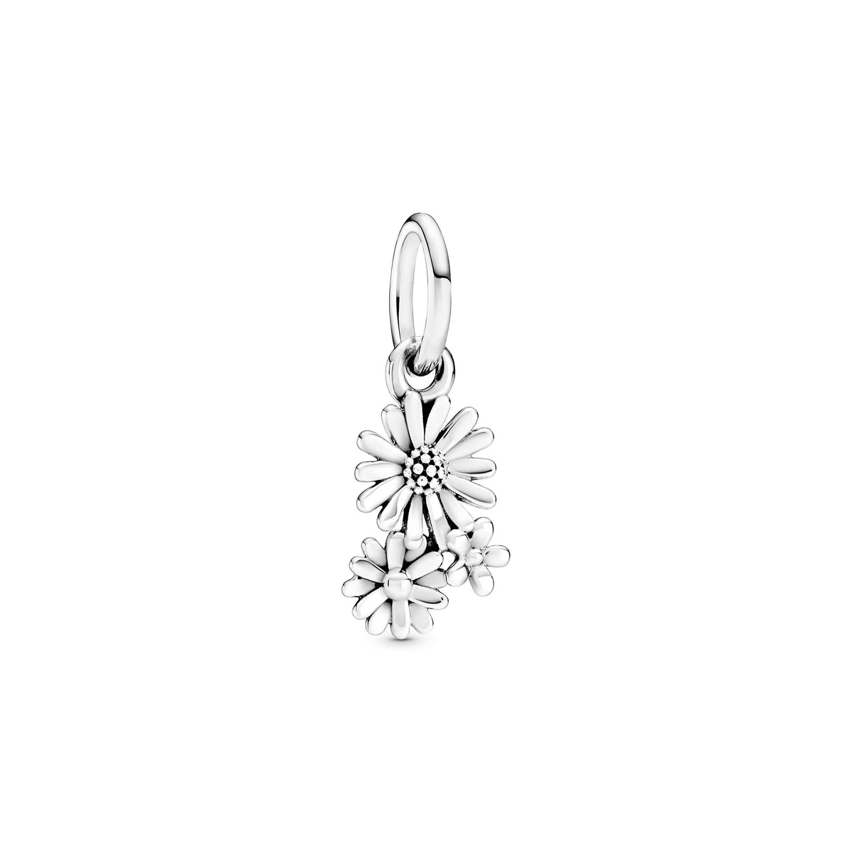 Dangle Charm – Sterling Silver – Daisy Flower Bouquet