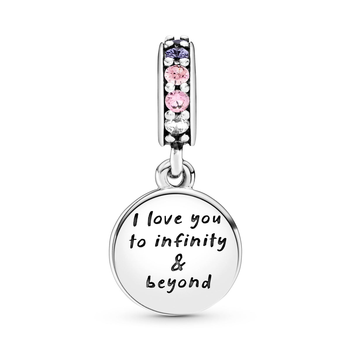 Dangle Charm – Sterling Silver – Glittering Infinity Hearts & Stars