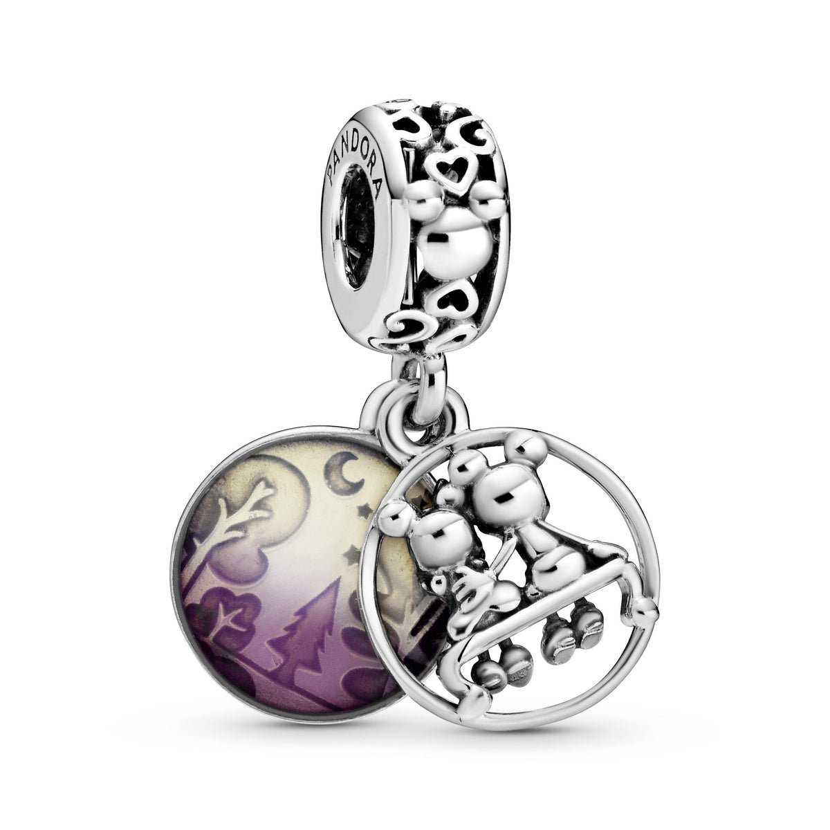 Dangle Charm – Sterling Silver – Disney Mickey Mouse & Minnie Mouse Happily Ever After