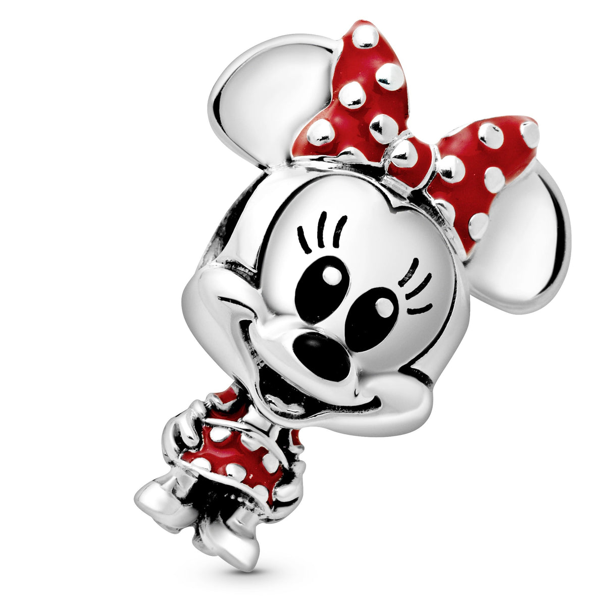 Charm – Sterling Silver – Disney Minnie Mouse Dotted Dress & Bow