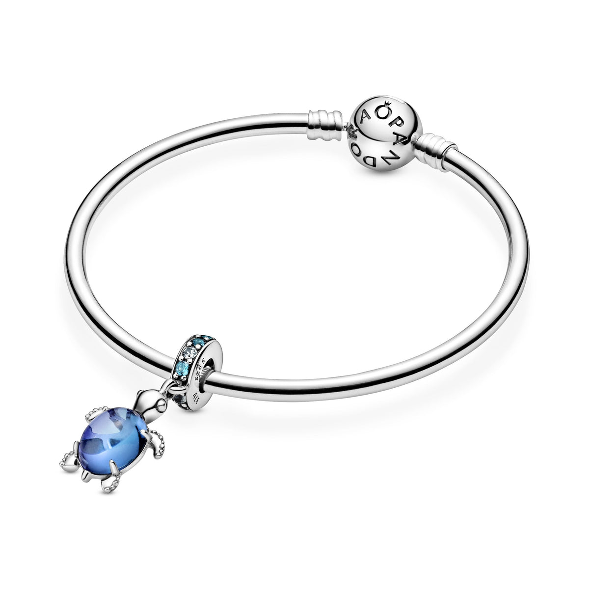 Dangle Charm – Sterling Silver – Murano Glass Sea Turtle