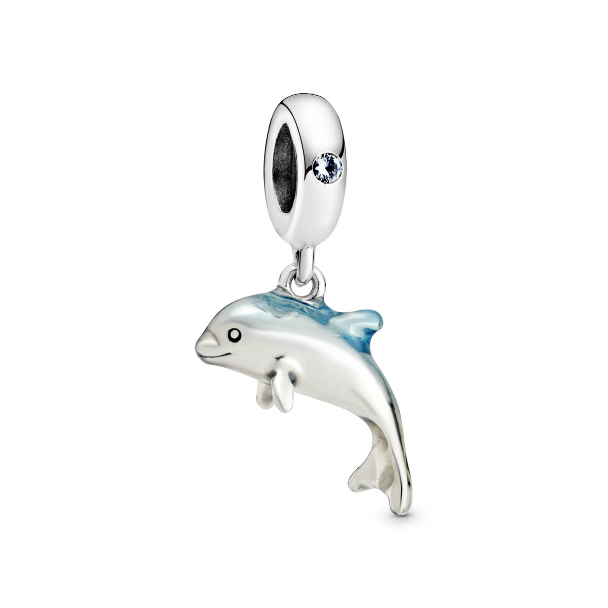 Dangle Charm – Sterling Silver – Shimmering Dolphin