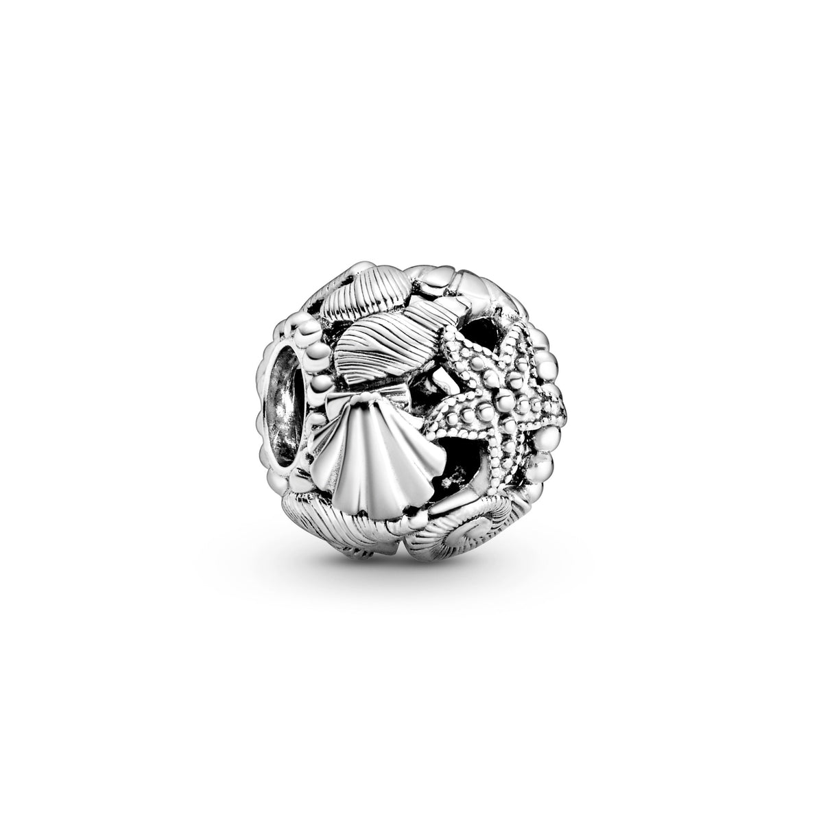 Charm – Sterling Silver – Openwork Starfish, Shells & Hearts