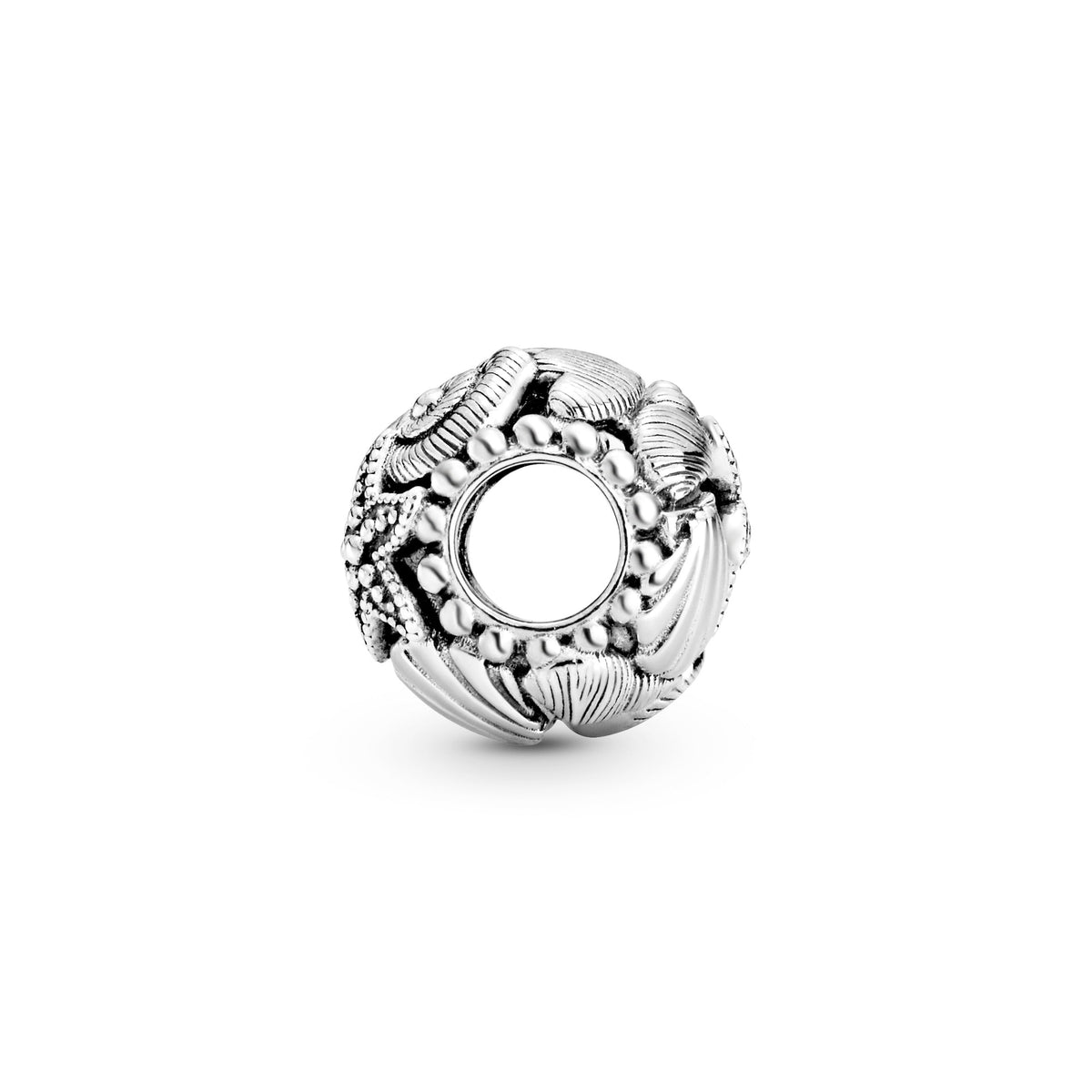 Charm – Sterling Silver – Openwork Starfish, Shells & Hearts
