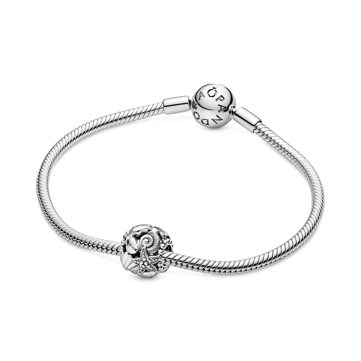 Charm – Sterling Silver – Openwork Starfish, Shells & Hearts