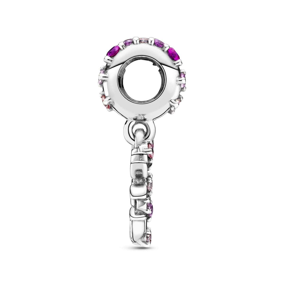 Dangle Charm – Sterling Silver – Pink Heart Family Tree